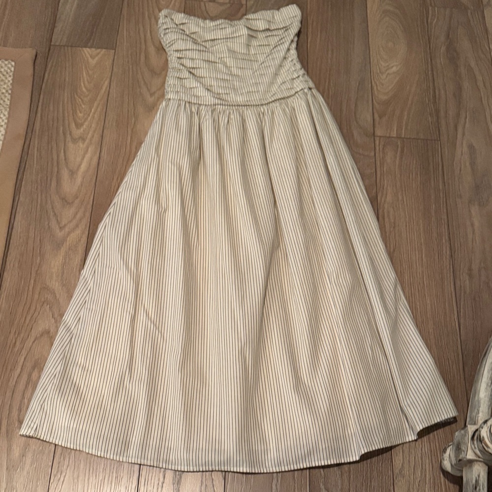 Elegant Cream Striped Dress